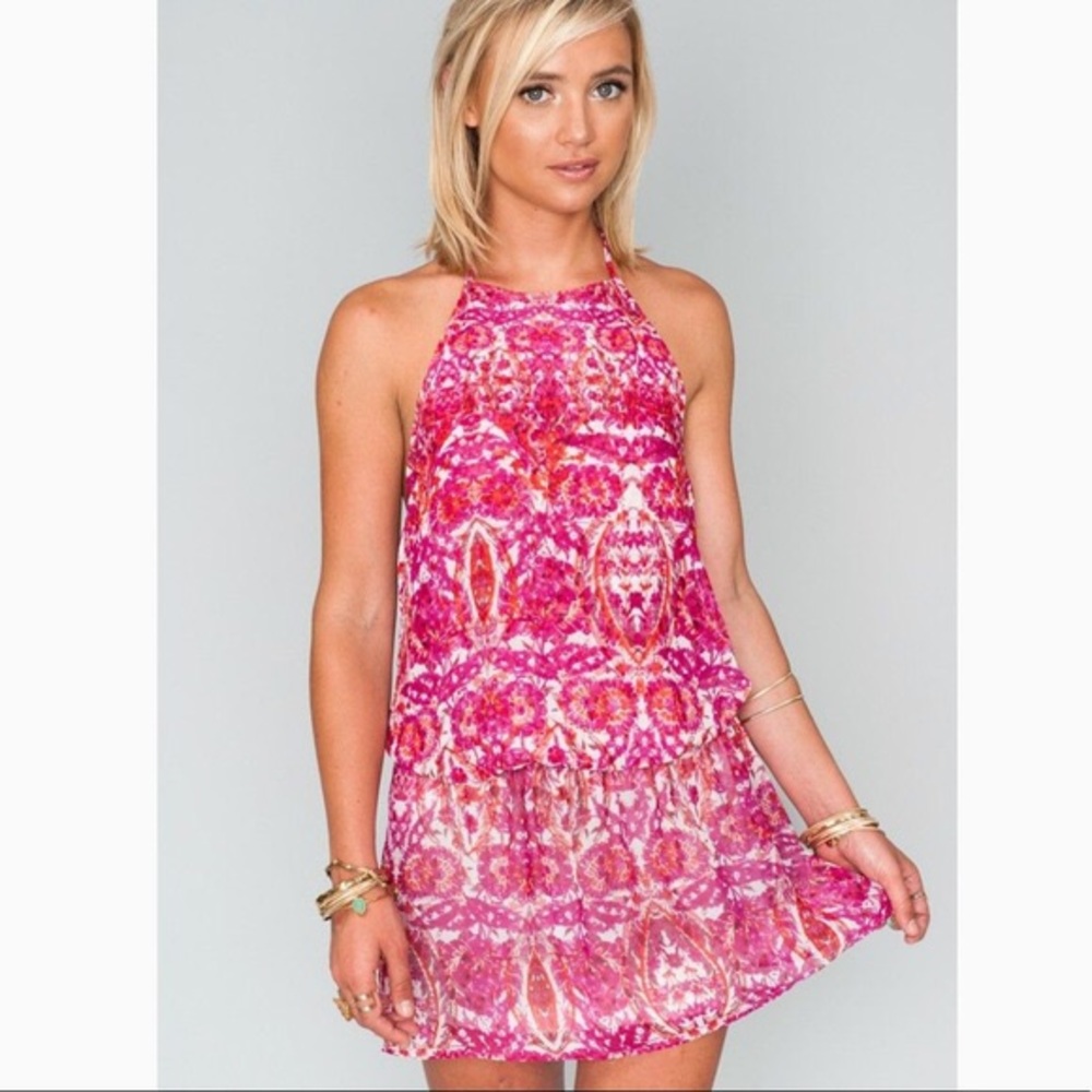 NWOT show me your mumu pink halter dress